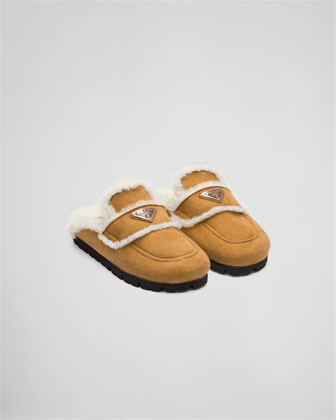 prada house slippers|prada shearling slippers.